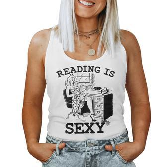 Sexy Pin Up Girl Comic Book Vintage Reading Is Sexy Women Tank Top - Monsterry