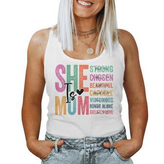 She Is Mom Strong Chosen Beautiful Capable Victorious Women Tank Top - Seseable