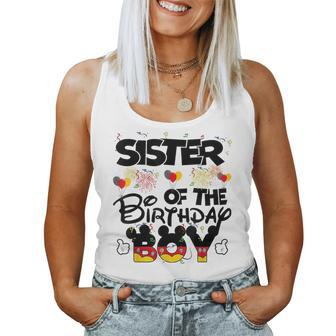 Sister Of The Birthday Boy Mouse Family Matching Women Tank Top | Mazezy UK