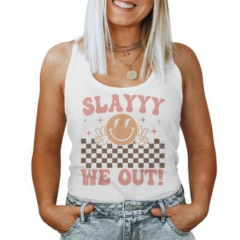 Slay We Out For Summer Girls Last Day Of School Smiling Face Women Tank Top - Seseable