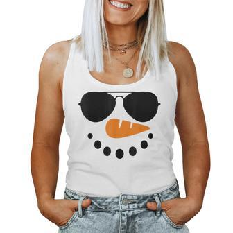Snowman Face Family Christmas Matching Costume Kid Women Tank Top - Seseable