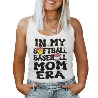 In My Softball Baseball Mom Era Retro Groovy Mom Of Both Women Tank Top - Monsterry CA