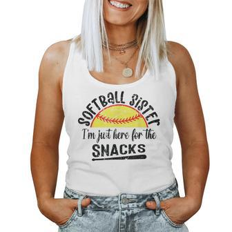 Softball Sister I'm Just Here For The Snacks Softball Women Tank Top - Monsterry CA