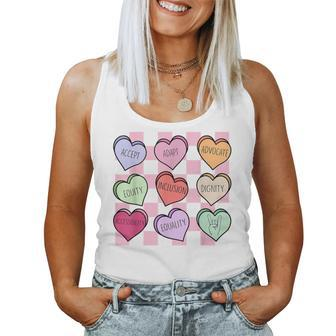 Special Education Teacher Candy Heart Valentines Day Love Women Tank Top | Mazezy