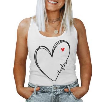 Taylor First Name I Love Taylor Girl With Heart Women Tank Top - Monsterry CA