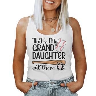 That's My Granddaughter Out There Softball Grandma Women Tank Top - Monsterry UK