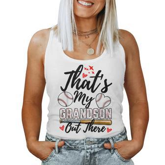 That's My Grandson Out There Baseball Grandma Mother's Day Women Tank Top - Monsterry UK
