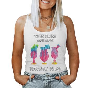 Time Flies When You're Having Rum Beach Vacation Drink Women Tank Top - Monsterry DE