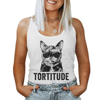 Tortitude Tortie Cat Mom Sunglasses Tortoiseshell Mama Women Tank Top - Monsterry UK