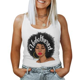 Unbothered African American Black Girl Afro Queen Women Tank Top | Mazezy
