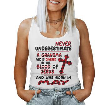 Never Underestimate A Grandma Blood Of Jesus May Women Tank Top - Thegiftio UK