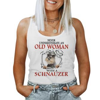 Never Underestimate An Old Woman With A Schnauzer Women Tank Top - Thegiftio UK