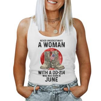 Never Underestimate A Woman With A Dd-214 June Women Tank Top - Monsterry