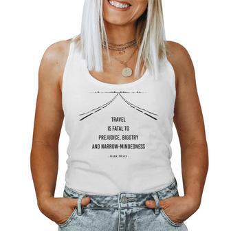 Uplifting Positive Message 'Travel Is Fatal To Prejudice' Women Tank Top - Monsterry DE