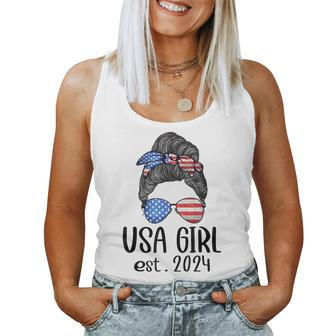 Us Citizen Est 2024 New Citizenship American Usa Girl 2024 Women Tank Top - Thegiftio UK