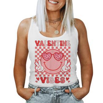 Valentine Vibes Hippie Valentines Day For Girl Womens Women Tank Top - Monsterry