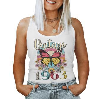 Vintage 1963 Sunflower 60Th Birthday Awesome Since 1963 Women Tank Top - Monsterry DE