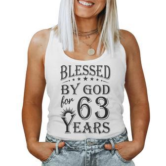 Vintage Blessed By God For 63 Years Happy 63Rd Birthday Women Tank Top - Monsterry CA