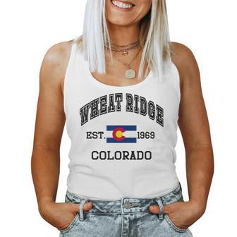 Vintage Wheat Ridge Colorado Co State Flag Women Tank Top | Mazezy CA
