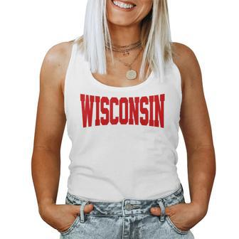 Vintage Wisconsin Wisconsin Red Retro Women Tank Top - Seseable