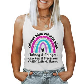 Viral Chicken Wing Chicken Wing Hot Dog Bologna Song Lyric Women Tank Top - Monsterry AU