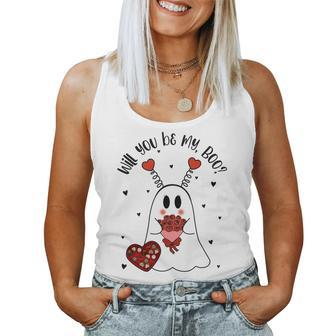 Will You Be My Boo Ghost Boujee Valentines Day Girls Women Tank Top - Monsterry AU