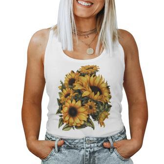 Yellow Sunflower Cute Summer Sun Flowers Floral Positivity Women Tank Top - Monsterry UK