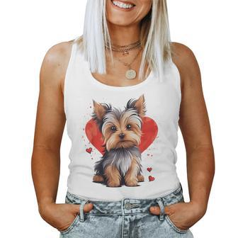 Yorkie Owner Mom Dad Yorkshire Terrier Dog Lover Valentine Women Tank Top - Monsterry