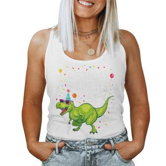 Youth 4 Year Old Birthday Boy Girl Dinosaur T Rex Family Matching Women Tank Top - Thegiftio UK