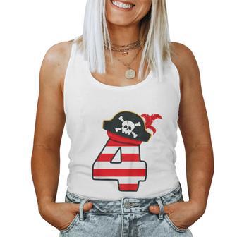 Youth Arrr I'm 4 Cool Pirate Theme 4Th Birthday Party Boys Girls Women Tank Top - Thegiftio UK