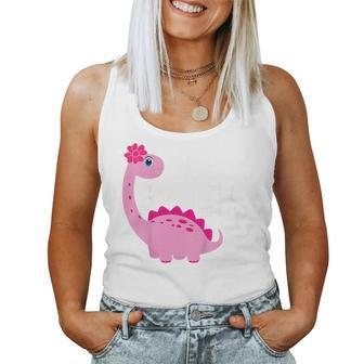 Youth Big Sister Saurus Cute Dinosaur Pregnancy Announcement Women Tank Top - Thegiftio UK