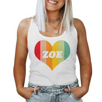 Youth Girls Zoe Retro Vintage Heart Name Women Tank Top - Monsterry