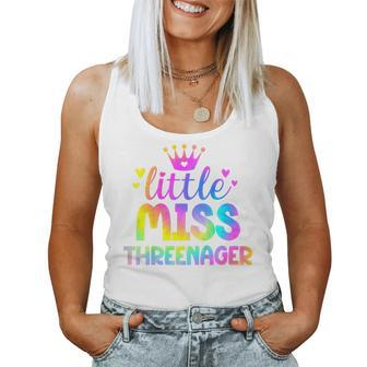 Youth Little Miss Threenager Girl Cute Girls 3Rd Birthday Girl Women Tank Top - Thegiftio UK