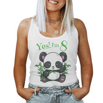 Youth Panda 8Th Birthday T Girls Birthday Outfit Age 8 Women Tank Top - Seseable