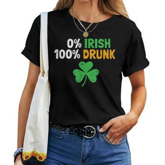 0 Irish 100 Drunk Vintage Saint Patrick Day Drinking Women T-shirt - Monsterry
