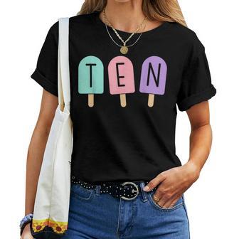 10 Geburtstag Mädchen Eisdiele Sommer Pool Beach Ten T-shirt Frauen - Geschenkecke