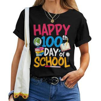 100 Day Of School Teacher Happy 100Th Day Of School Women T-shirt | Mazezy