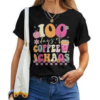 100 Days Of School Coffee Lover 100Th Day Of School Teacher Women T-shirt | Mazezy