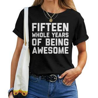 15Th Birthday Age 15 Year Old Boy Girl Fifn Women T-shirt - Seseable