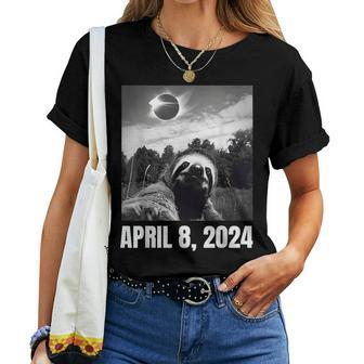 2024 Solar Eclipse Sloth Total Solar Eclipse Women T-shirt - Thegiftio UK