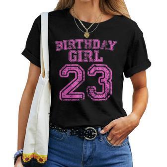 23Rd Birthday Sports Jersey T 23 Year Old Girl Pink Women T-shirt - Monsterry UK