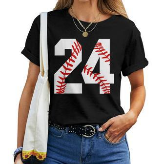 24 Baseball Lover Twenty-Four Player Baseball Mom Jersey Women T-shirt - Monsterry UK