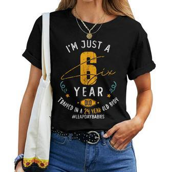 24 Years Old Leap Year Birthday 6 Leap Day Women T-shirt | Mazezy