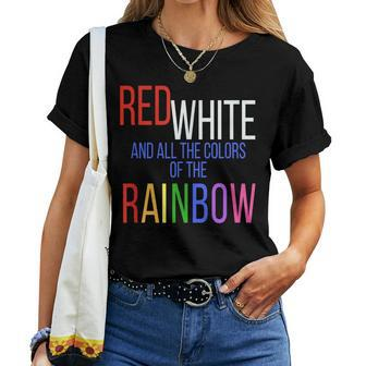 4Th Of July Gay Pride Rainbow America Equal Rights Women T-shirt - Monsterry