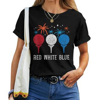 4Th July Red White Blue Golf Patriotic Golfer Dad Women Women T-shirt - Monsterry