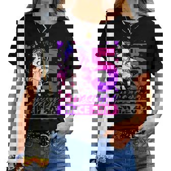 5 Years Old Flossing Unicorn 5Th Birthday Girl Party Women T-shirt - Thegiftio