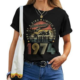 50 Years Old Vintage June 1974 50Th Birthday Women Women T-shirt - Monsterry