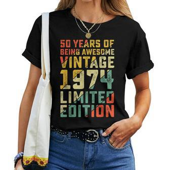 50Th Birthday 50 Years Old For Vintage 1974 Women T-shirt - Monsterry AU