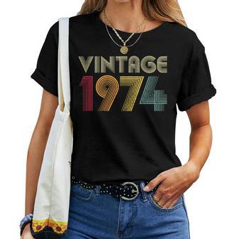 50Th Birthday Vintage 1974 Retro Mom Dad Women T-shirt - Monsterry AU