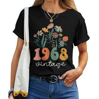 55 Years Old Vintage 1968 55Th Birthday Wildflower Women T-shirt - Monsterry UK